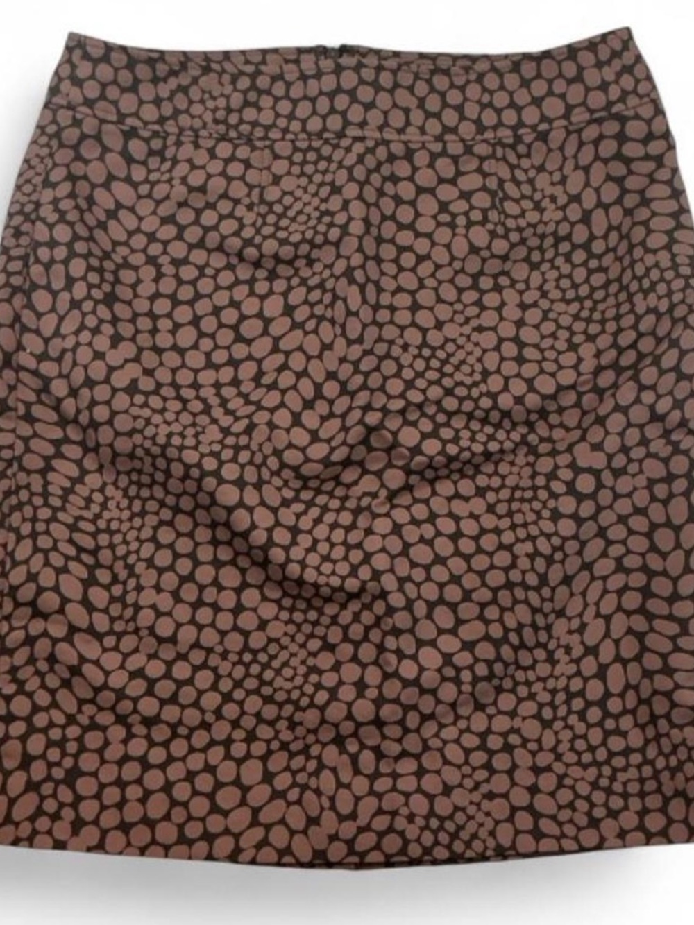 LOFT Brown and Tan Polka Dot Pencil Skirt